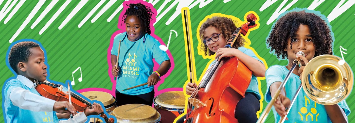 Image of students playing various instruments